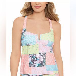 NWT Salt + Cove Juniors' Printed V-Wire Tanikini Top